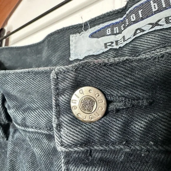 Vintage Anchor Blue Relaxed Baggy Black Jeans 90s Y2K - Picture 4 of 10